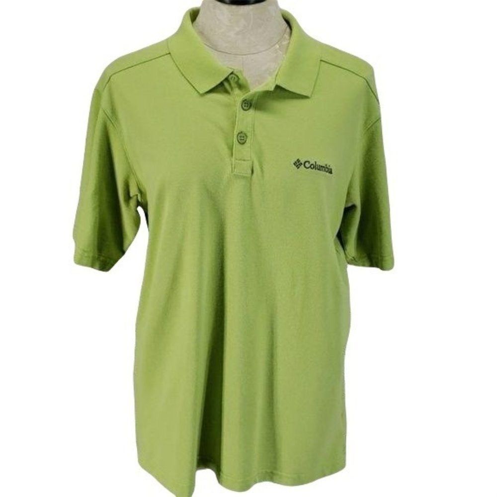 Columbia Men’s Lime Green Collared Polo shirt Size Medium